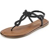 image:imageDREAM PAIRS Womens Flat Sandals Dressy Summer Stappy Comfortable Ankle Elastic TStrap Beach Thong SandalsBlack