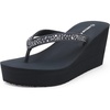 image:imageDREAM PAIRS Womens Platform Flip Flop Rhinestones Arch Support Comfortable Soft Cushion Wedge Flip Flops Summer Thong SandalsNavy Blue