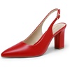 image:imageDREAM PAIRS Womens Slingback Heels Chunky Block Heels Pointed Toe Closed Toe Pumps Comfortable Work Office Business ShoesRed