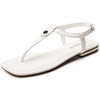 image:imageDREAM PAIRS Womens TStrap Thong Flat Sandals with Cute Square Toe Strappy for SummerWhite