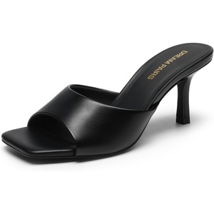 image:imageDREAM PAIRS 2026 Womens Kitten Heels Sandals  Square Toe Slip On Low Heels Heeled Mules Footwear for Everyday Dressy amp Casual OccasionsBlackpu