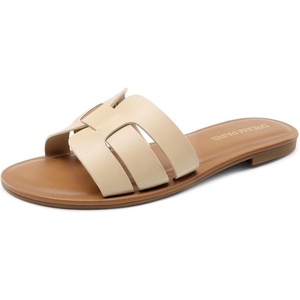 image:imageDREAM PAIRS Womens Dressy Slide Sandals Slipon Comfortable Slides Fashion Casual Open Toe Summer Beach SandalsNudepu