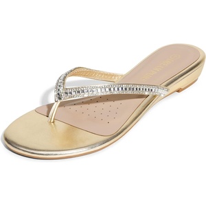 image:imageDREAM PAIRS Womens Fashion Rhinestones Design Slides Sandals Dress Daily Flat Sandals for SummerGold Glitter