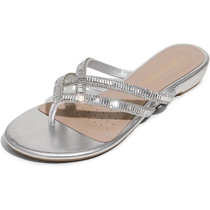 image:imageDREAM PAIRS Womens Fashion Rhinestones Design Slides Sandals Dress Daily Flat Sandals for SummerSilver