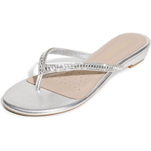 image:imageDREAM PAIRS Womens Fashion Rhinestones Design Slides Sandals Dress Daily Flat Sandals for SummerSilver Glitter