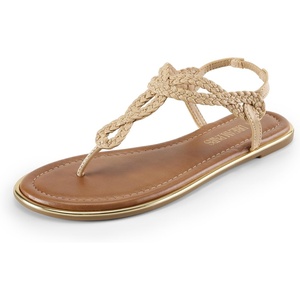 image:imageDREAM PAIRS Womens Flat Sandals Dressy Summer Stappy Comfortable Ankle Elastic TStrap Beach Thong SandalsNude
