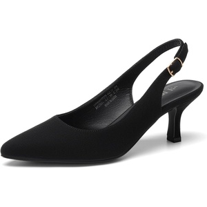 image:imageDREAM PAIRS Womens Kitten Heel Slingback Pointed Closed Toe Low Stiletto Heels Dress Bridal Elegant Wedding Pumps ShoesBlacksuede1