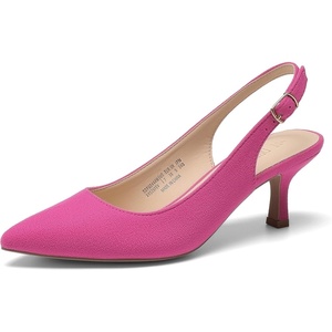 image:imageDREAM PAIRS Womens Kitten Heel Slingback Pointed Closed Toe Low Stiletto Heels Dress Bridal Elegant Wedding Pumps ShoesHot Pink
