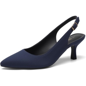 image:imageDREAM PAIRS Womens Kitten Heel Slingback Pointed Closed Toe Low Stiletto Heels Dress Bridal Elegant Wedding Pumps ShoesNavysuede1