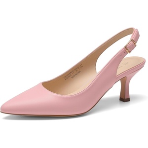 image:imageDREAM PAIRS Womens Kitten Heel Slingback Pointed Closed Toe Low Stiletto Heels Dress Bridal Elegant Wedding Pumps ShoesPinkpu
