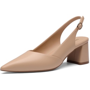 image:imageDREAM PAIRS Womens Slingback Chunky Heels for Women Comfortable Pointed Closed Toe Block Heels Wedding Party Womens Pumps Business Casual Work Dress ShoesNude