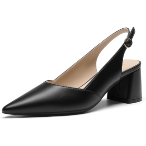 image:imageDREAM PAIRS Womens Slingback Chunky Heels for Women Comfortable Pointed Closed Toe Block Heels Wedding Party Womens Pumps Business Casual Work Dress ShoesBlackpu