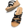 image:imageDREAM PAIRS Dressy Wedge Sandals for Women Casual Summer Comfort Cork Strappy Platform Slides SandalsBlack