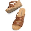 image:imageDREAM PAIRS Dressy Wedge Sandals for Women Casual Summer Comfort Cork Strappy Platform Slides SandalsBrown