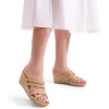 image:imageDREAM PAIRS Dressy Wedge Sandals for Women Casual Summer Comfort Cork Strappy Platform Slides SandalsNude