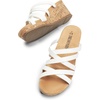 image:imageDREAM PAIRS Dressy Wedge Sandals for Women Casual Summer Comfort Cork Strappy Platform Slides SandalsWhite