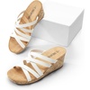 image:imageDREAM PAIRS Dressy Wedge Sandals for Women Casual Summer Comfort Cork Strappy Platform Slides SandalsWhite