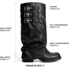 image:imageDREAM PAIRS Foldover Knee High Boots Comfort Low Chunky Heel Slouchy Boot Stylish Buckle Long Tall Fashion Boots for WomenBlack