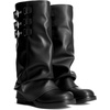 image:imageDREAM PAIRS Foldover Knee High Boots Comfort Low Chunky Heel Slouchy Boot Stylish Buckle Long Tall Fashion Boots for WomenBlack