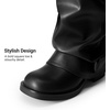 image:imageDREAM PAIRS Foldover Knee High Boots Comfort Low Chunky Heel Slouchy Boot Stylish Buckle Long Tall Fashion Boots for WomenBlack