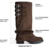 image:imageDREAM PAIRS Foldover Knee High Boots Comfort Low Chunky Heel Slouchy Boot Stylish Buckle Long Tall Fashion Boots for WomenDark Brown