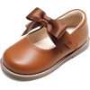 image:imageDREAM PAIRS Girls Mary Jane Shoes  Toddler School Uniform Dress Shoes Wide Toe Ballet Flats with Detachable Bow for Little KidsBrown