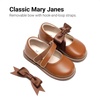 image:imageDREAM PAIRS Girls Mary Jane Shoes  Toddler School Uniform Dress Shoes Wide Toe Ballet Flats with Detachable Bow for Little KidsBrown