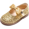 image:imageDREAM PAIRS Girls Mary Jane Shoes  Toddler School Uniform Dress Shoes Wide Toe Ballet Flats with Detachable Bow for Little KidsGold