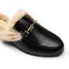 image:imageDREAM PAIRS Mules for Women Flats Comfortable Buckle Mules Slip on Slides Backless Loafers ShoesBlackfur