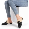 image:imageDREAM PAIRS Mules for Women Flats Comfortable Buckle Mules Slip on Slides Backless Loafers ShoesBlackfur