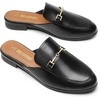 image:imageDREAM PAIRS Mules for Women Flats Comfortable Buckle Mules Slip on Slides Backless Loafers ShoesBlackpu