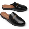 image:imageDREAM PAIRS Mules for Women Flats Comfortable Buckle Mules Slip on Slides Backless Loafers ShoesBlacksnake