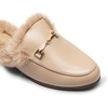 image:imageDREAM PAIRS Mules for Women Flats Comfortable Buckle Mules Slip on Slides Backless Loafers ShoesNudefur