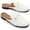 image:imageDREAM PAIRS Mules for Women Flats Comfortable Buckle Mules Slip on Slides Backless Loafers ShoesWhitepu