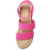 image:imageDREAM PAIRS Strappy Espadrille Platform Wedge Sandals for Women Dressy Summer Comfortable Open Toe Sandals with Cushioned Insole and Ankle Strap BuckleHot Pinkelastic