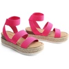 image:imageDREAM PAIRS Strappy Espadrille Platform Wedge Sandals for Women Dressy Summer Comfortable Open Toe Sandals with Cushioned Insole and Ankle Strap BuckleHot Pinkelastic