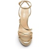 image:imageDREAM PAIRS Strappy Espadrille Platform Wedge Sandals for Women Dressy Summer Comfortable Open Toe Sandals with Cushioned Insole and Ankle Strap BuckleGold