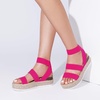 image:imageDREAM PAIRS Strappy Espadrille Platform Wedge Sandals for Women Dressy Summer Comfortable Open Toe Sandals with Cushioned Insole and Ankle Strap BuckleHot Pinkelastic