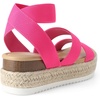 image:imageDREAM PAIRS Strappy Espadrille Platform Wedge Sandals for Women Dressy Summer Comfortable Open Toe Sandals with Cushioned Insole and Ankle Strap BuckleHot Pinkelastic