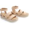 image:imageDREAM PAIRS Strappy Espadrille Platform Wedge Sandals for Women Dressy Summer Comfortable Open Toe Sandals with Cushioned Insole and Ankle Strap BuckleNudenubuck