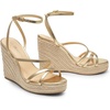 image:imageDREAM PAIRS Strappy Espadrille Platform Wedge Sandals for Women Dressy Summer Comfortable Open Toe Sandals with Cushioned Insole and Ankle Strap BuckleGold