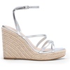 image:imageDREAM PAIRS Strappy Espadrille Platform Wedge Sandals for Women Dressy Summer Comfortable Open Toe Sandals with Cushioned Insole and Ankle Strap BuckleSilvermetallic
