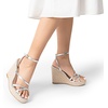 image:imageDREAM PAIRS Strappy Espadrille Platform Wedge Sandals for Women Dressy Summer Comfortable Open Toe Sandals with Cushioned Insole and Ankle Strap BuckleSilvermetallic