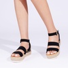 image:imageDREAM PAIRS Strappy Espadrille Platform Wedge Sandals for Women Dressy Summer Comfortable Open Toe Sandals with Cushioned Insole and Ankle Strap BuckleBlacknubuck