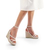 image:imageDREAM PAIRS Strappy Espadrille Platform Wedge Sandals for Women Dressy Summer Comfortable Open Toe Sandals with Cushioned Insole and Ankle Strap BuckleWhite