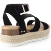 image:imageDREAM PAIRS Strappy Espadrille Platform Wedge Sandals for Women Dressy Summer Comfortable Open Toe Sandals with Cushioned Insole and Ankle Strap BuckleBlacknubuck