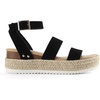 image:imageDREAM PAIRS Strappy Espadrille Platform Wedge Sandals for Women Dressy Summer Comfortable Open Toe Sandals with Cushioned Insole and Ankle Strap BuckleBlacknubuck