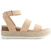 image:imageDREAM PAIRS Strappy Espadrille Platform Wedge Sandals for Women Dressy Summer Comfortable Open Toe Sandals with Cushioned Insole and Ankle Strap BuckleNudenubuck