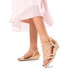 image:imageDREAM PAIRS Strappy Wrapped Dressy Wedge Sandals Comfortable Ankle Strap Open Toe Evening Dress Wedding Dance Summer ShoesNudenubuck