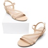 image:imageDREAM PAIRS Strappy Wrapped Dressy Wedge Sandals Comfortable Ankle Strap Open Toe Evening Dress Wedding Dance Summer ShoesNudenubuck